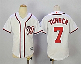 Youth Washington Nationals #7 Trea Turner White New Cool Base Stitched Jersey,baseball caps,new era cap wholesale,wholesale hats